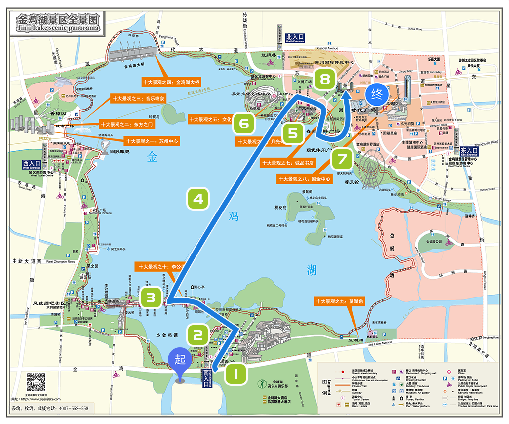 金鸡湖景区地图图片